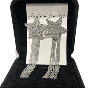 Silver Star Dangle Earrings